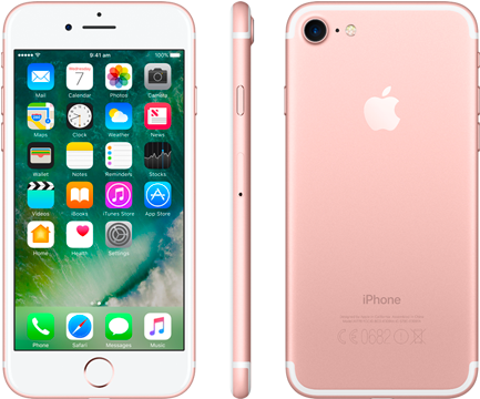 Apple Iphone 7 128gb Rose Gold - Iphone 7 128gb Gold (450x548), Png Download