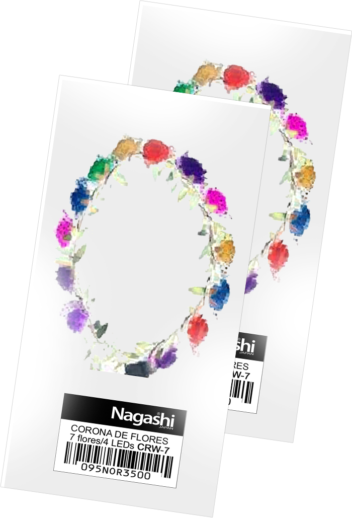 Corona De 7 Flores / 4 Leds Nagashi - Craft (700x1029), Png Download