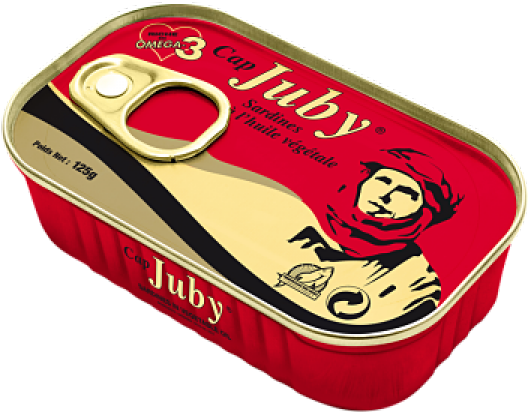 Sardines In Vegtable Oil 125g Juby - Made In Morocco Canned Sardines (600x600), Png Download