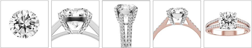 Create Your Own - Diamond Engagement Ring 3/4 Ct Tw 10k White Gold (1050x226), Png Download