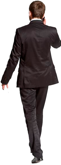 Cutout Man Walking Back Phone People Cutout, Cut Out - Man In Suit Back Png (249x557), Png Download
