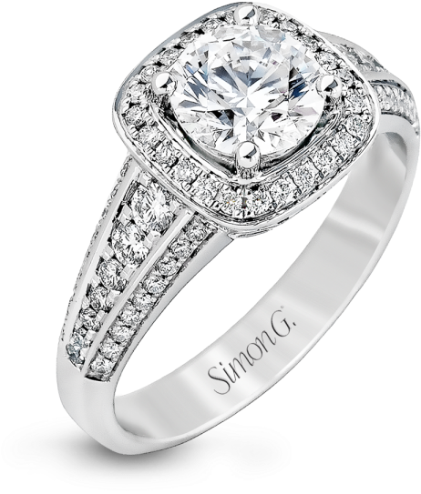 Engagement Ring Mounting - Diamond Illusion Ring (600x600), Png Download