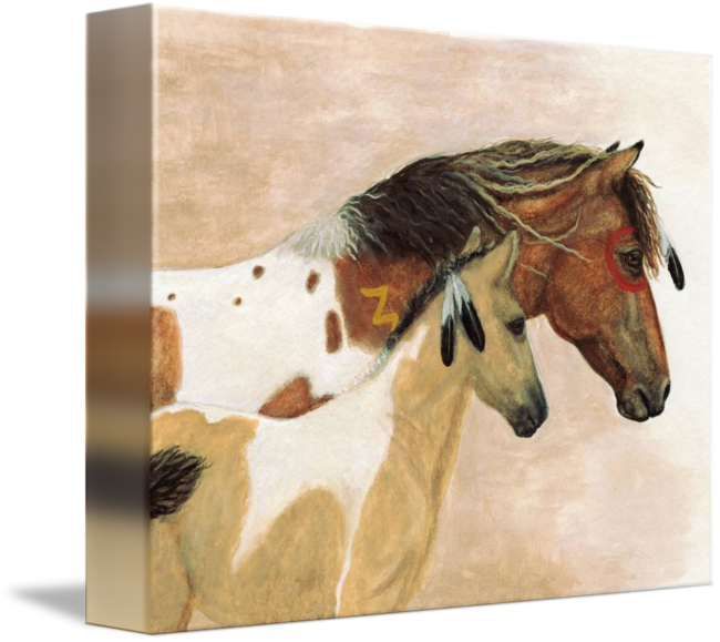 Buckskin Paints Majestic Horses By Amylyn Bihrle Png - 'buckskin Paints Majestic Horses' Graphic Art Print (650x579), Png Download