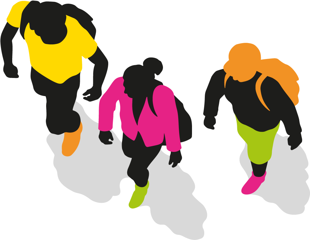 Children Walking To School - People Top View Png (1250x1250), Png Download