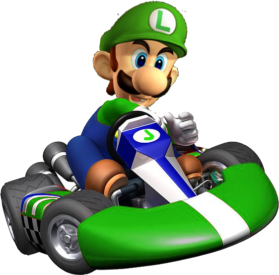 Super Mario Kart Png Image - Mario Kart Luigi Png (623x578), Png Download