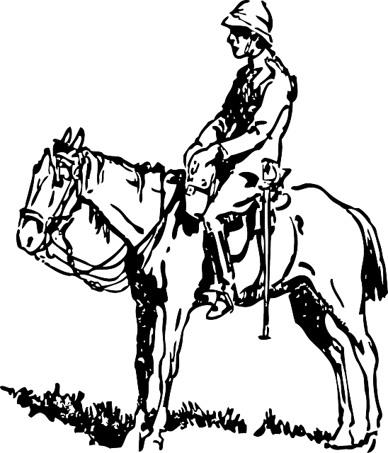 People, Man, Ride, Person, Cartoon, Horse, Horses - Man On Horse Drawing (548x640), Png Download