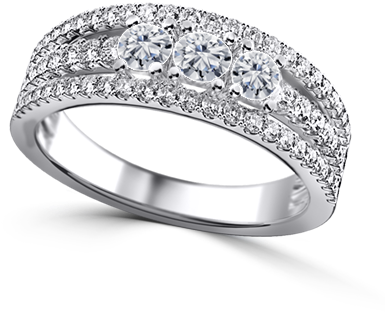 Broad Diamond Engagement Ring - Pre-engagement Ring (400x400), Png Download