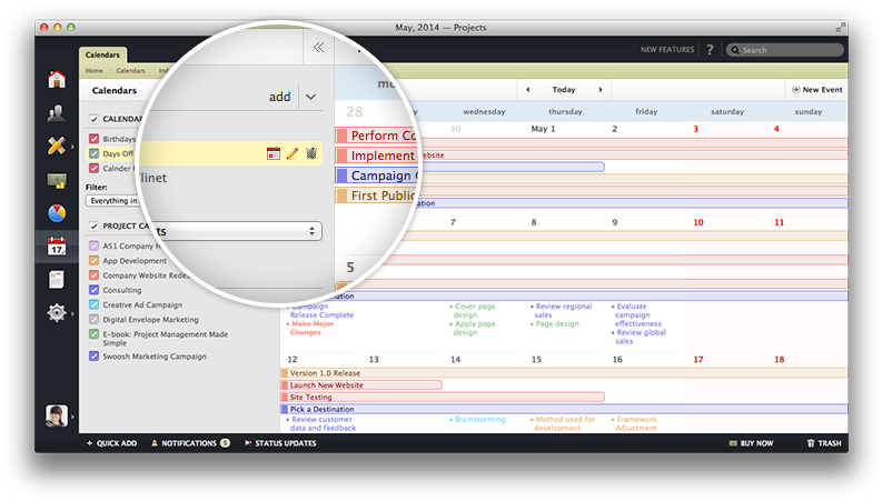 Every Custom Or Project Related Calendar In Activecollab - Active Collab Milestones (800x458), Png Download