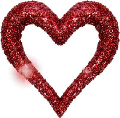 Glitter Red - Red Glitter Heart Png (400x392), Png Download
