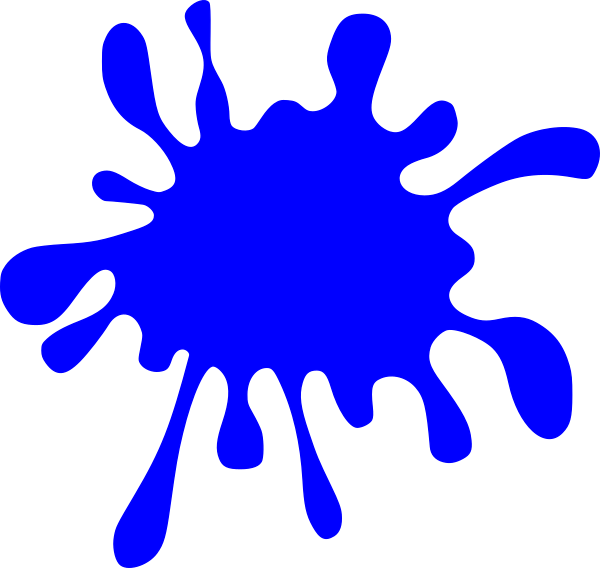 Blue Paint Splatter Clipart (600x568), Png Download