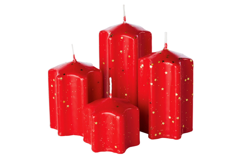 Candles, Red Glitter Stars - Skyline (500x500), Png Download