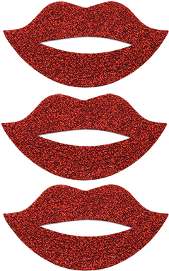 Red Glitter Lips Rhinestone Sticker - Glitter Lips Stickers (400x400), Png Download