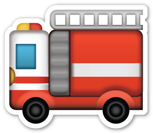 **this Sticker Is The Large 2 Inch Version That Sells - Fire Engine Emoji (525x459), Png Download
