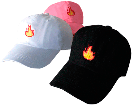 Itgirl Shop Fire Emoji Embroidery Baseball Cap Aesthetic - Fire Emoji Embroidery Baseball Cap (460x460), Png Download