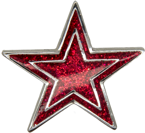 Star Pin, Red Glitter - Dallas (600x600), Png Download