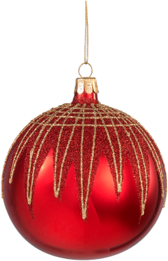 Glass Ornament Red With Glitter Roof - Red (390x390), Png Download