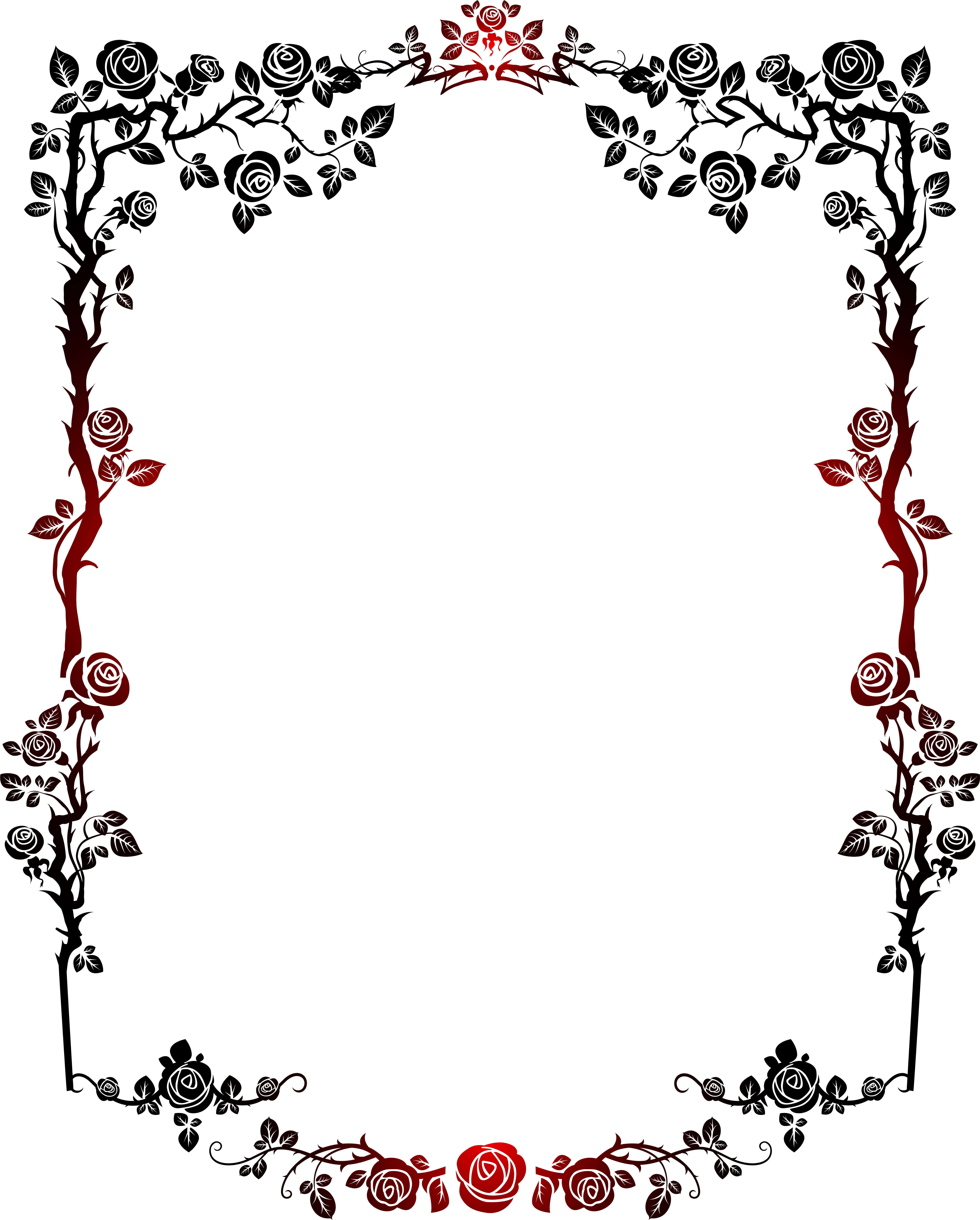 Rose Decorative Frame Png Clip Art Image (6427x8000), Png Download