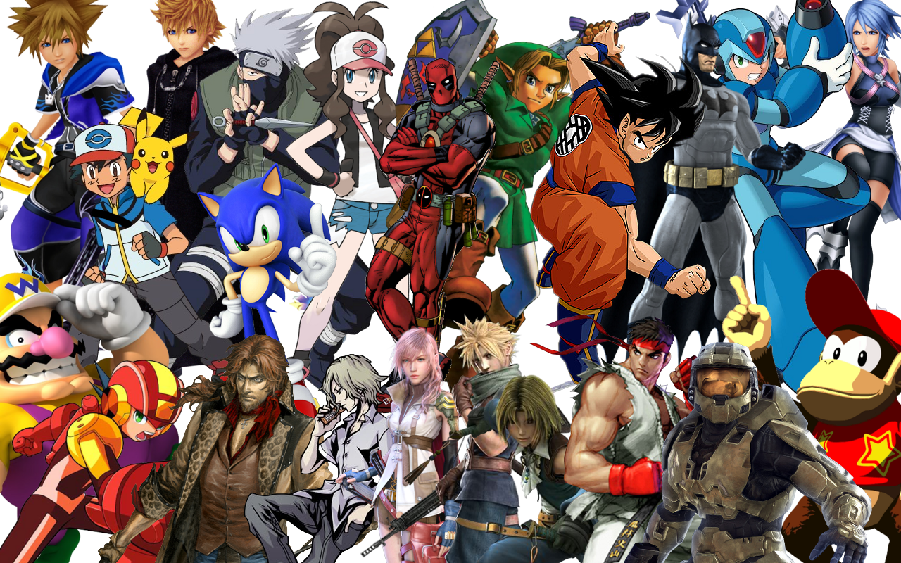 Video Game Characters Wallpaper - Lots Of Game Characters (1280x800), Png Download