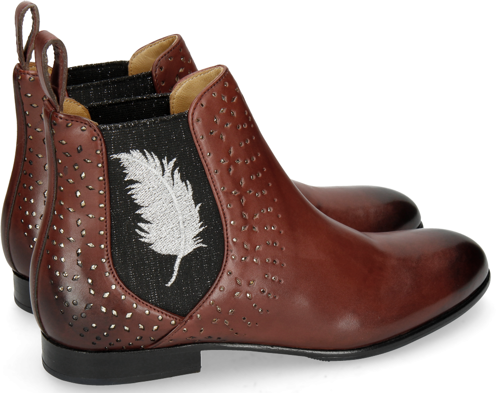 Ankle Boots Sally 83 Plum Elastic Glitter - Chelsea Boot (1024x1024), Png Download