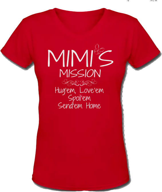 Mimi's Mission Red White Glitter V-neck - Happy First Father S Day (589x677), Png Download
