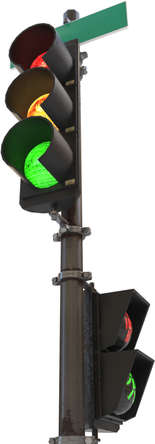 Traffic Light 3d Png - Traffic Light 3d Model Free (920x920), Png Download