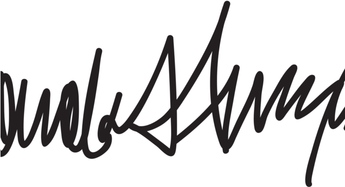 Trump Signs New Ninety Day Travel Ban - President Donald Trump Signature (688x387), Png Download