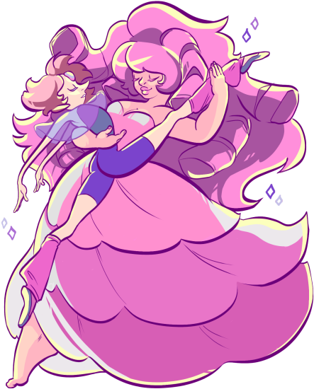 Fanart Rose Quartz Pearl We Need To Talk Steven Universe - Rose And Pearl Fanart (500x575), Png Download