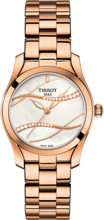 Diamond - Tissot Rose Gold Watch Womens (555x840), Png Download