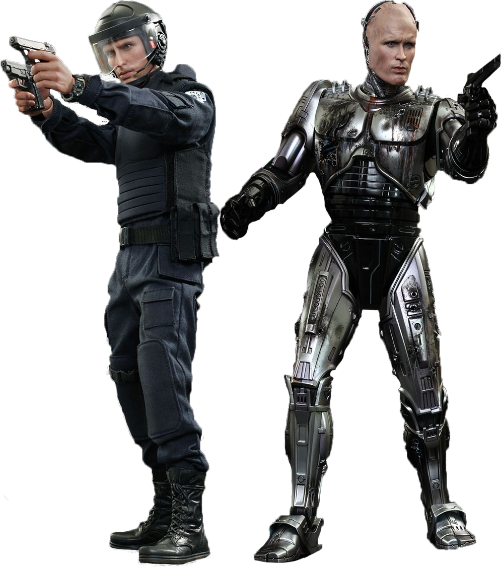 Robocop And Alex Murphy 1/6th Scale Hot Toys Action - Ray Stantz (997x1126), Png Download