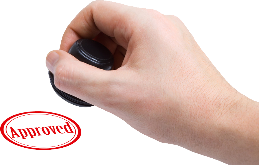 Stamp In Hand Png (895x571), Png Download