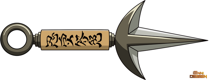 Flying Raijin Kunai By Iennidesign - Flying Raijin Kunai (700x271), Png Download