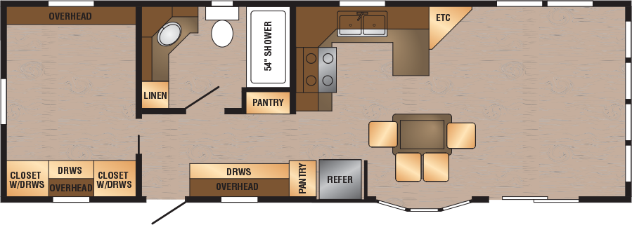 This Model Showcases The Cabin Package - Floor Plan (899x321), Png Download
