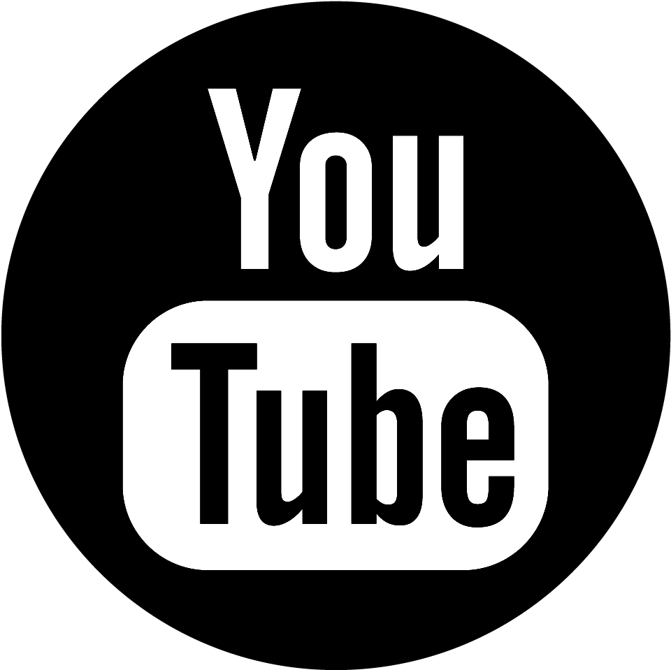 Youtube Icons Png Black White (1000x1000), Png Download