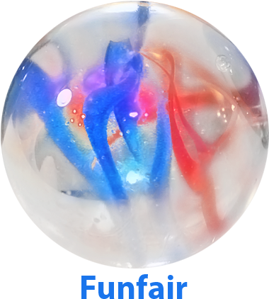 Giant Iridescent Glass "funfair" Marble - 10 Marbles (415x460), Png Download