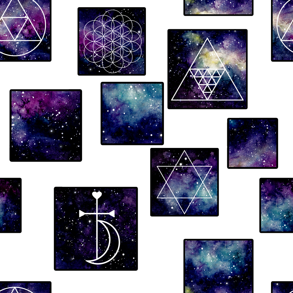 Hand Painted Purple Starry Geometric Pattern Png Background - Geometry (1024x1024), Png Download