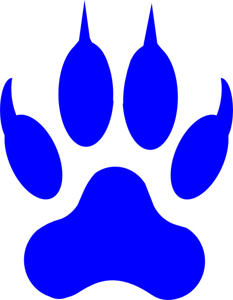 Paw Clipart Blue Dog - Empreinte De Loup Dessin (462x594), Png Download