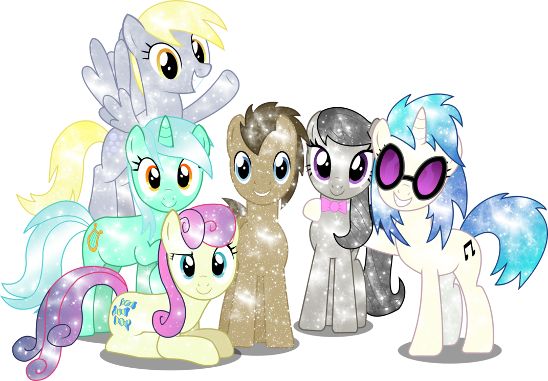 Galaxy Background Ponies By Digiradiance - Cartoon (1071x746), Png Download