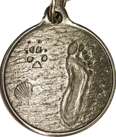 Always By My Side Dog Pet Paw Print Footprint Beach - Always By My Side Dog Paw Print Beach Footprint Keychain (406x480), Png Download