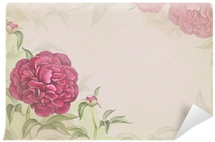 Watercolor Background With Illustration Of Peony Flower - Peony (400x400), Png Download