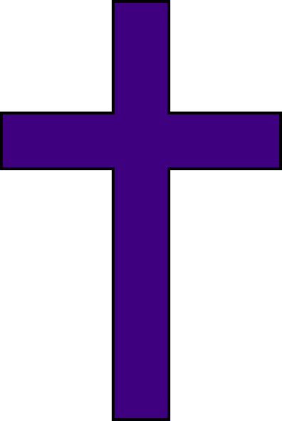 Catholic - Cross - Clipart - Purple Cross Png (396x592), Png Download
