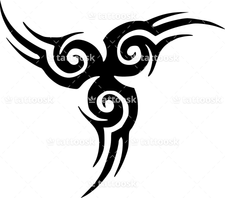 Celtic Knot Floral Wing Spiral Vine Swirl Tattoos ❥❥❥ - Tribal Tattoo Transparent (450x397), Png Download