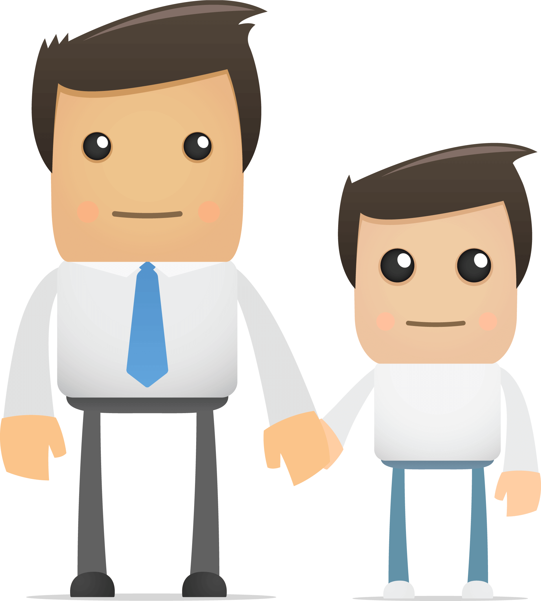 Download Cartoon Dad And Son PNG Image with No Background 
