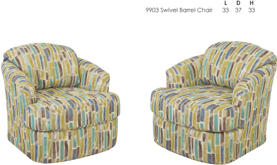 9903 Swivel Barrel Chair - Club Chair (581x354), Png Download