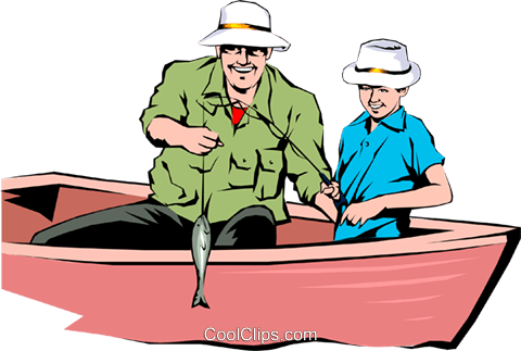 Father And Son Fishing Royalty Free Vector Clip Art - Homem Pescando Vetor Png (480x323), Png Download