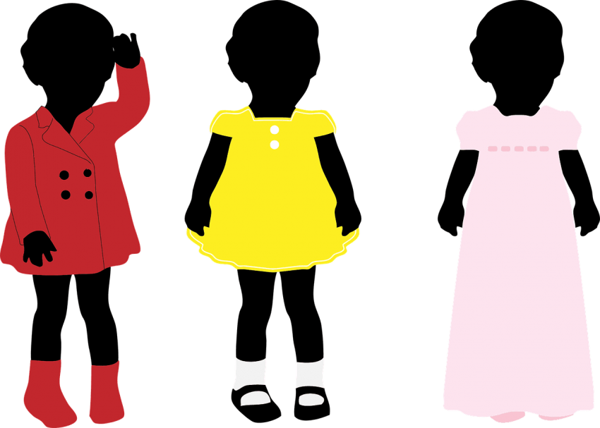 Silhouette Child Girl Woman Female - Little Girl In Dress Silhouette (476x340), Png Download