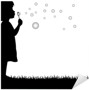 Little Girl Blowing Soap Bubbles Sticker • Pixers® - Soap Bubble (400x400), Png Download