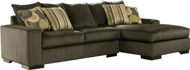 Sectionals - Ashley Furniture Freestyle Pewter Right Arm Facing (640x640), Png Download