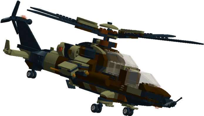 Original Lego Creation By Independent Designer - Attack Helicopter Png (1200x509), Png Download