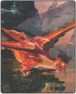 Awesome Red Flying Dragon Blanket - Awesome Red Dragons Throw Blanket (500x500), Png Download