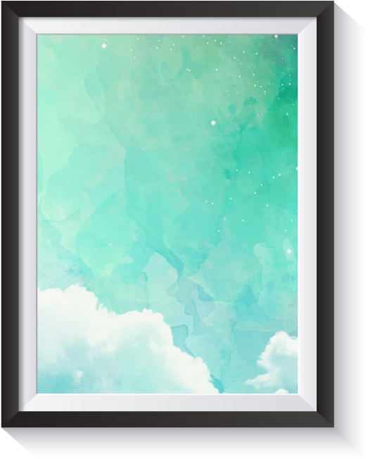 Copy Of Above The Sky No Text Blue Watercolor Minimal - Watercolor Painting (800x800), Png Download